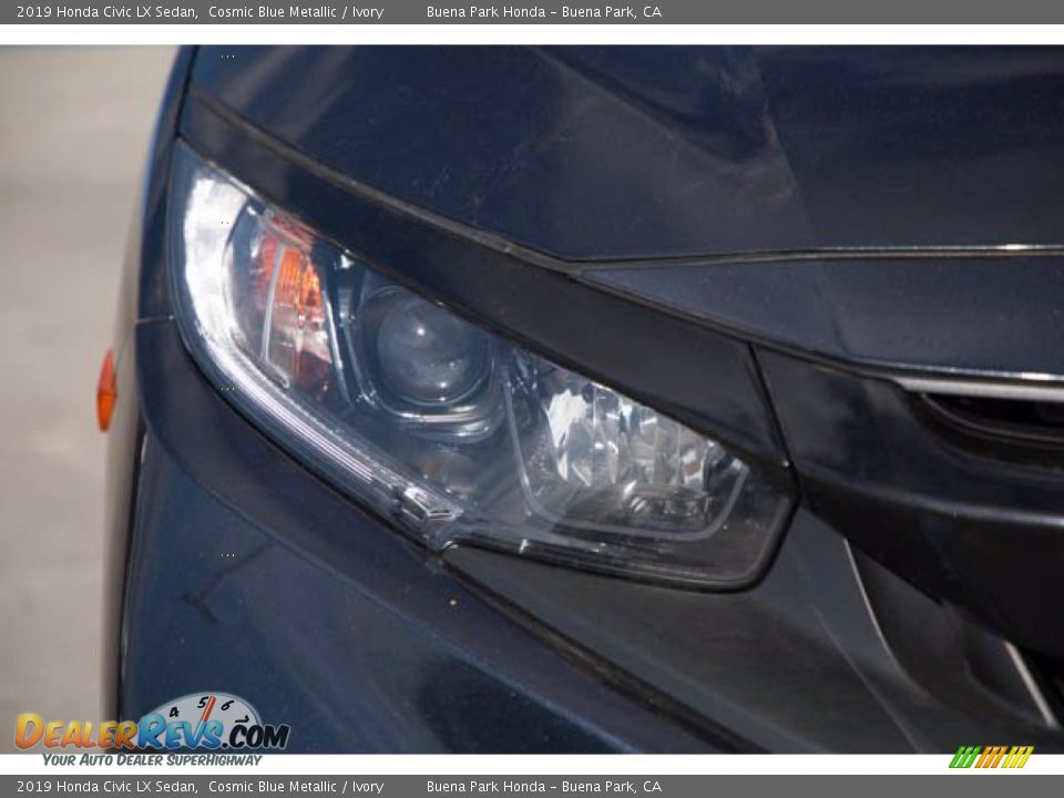 2019 Honda Civic LX Sedan Cosmic Blue Metallic / Ivory Photo #8