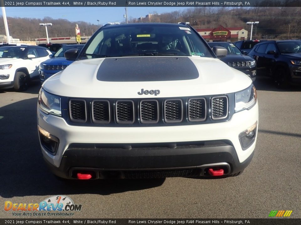 2021 Jeep Compass Trailhawk 4x4 White / Black/Ruby Red Photo #15