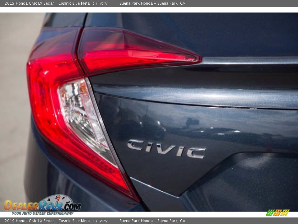 2019 Honda Civic LX Sedan Cosmic Blue Metallic / Ivory Photo #12