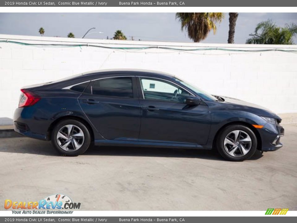 2019 Honda Civic LX Sedan Cosmic Blue Metallic / Ivory Photo #14