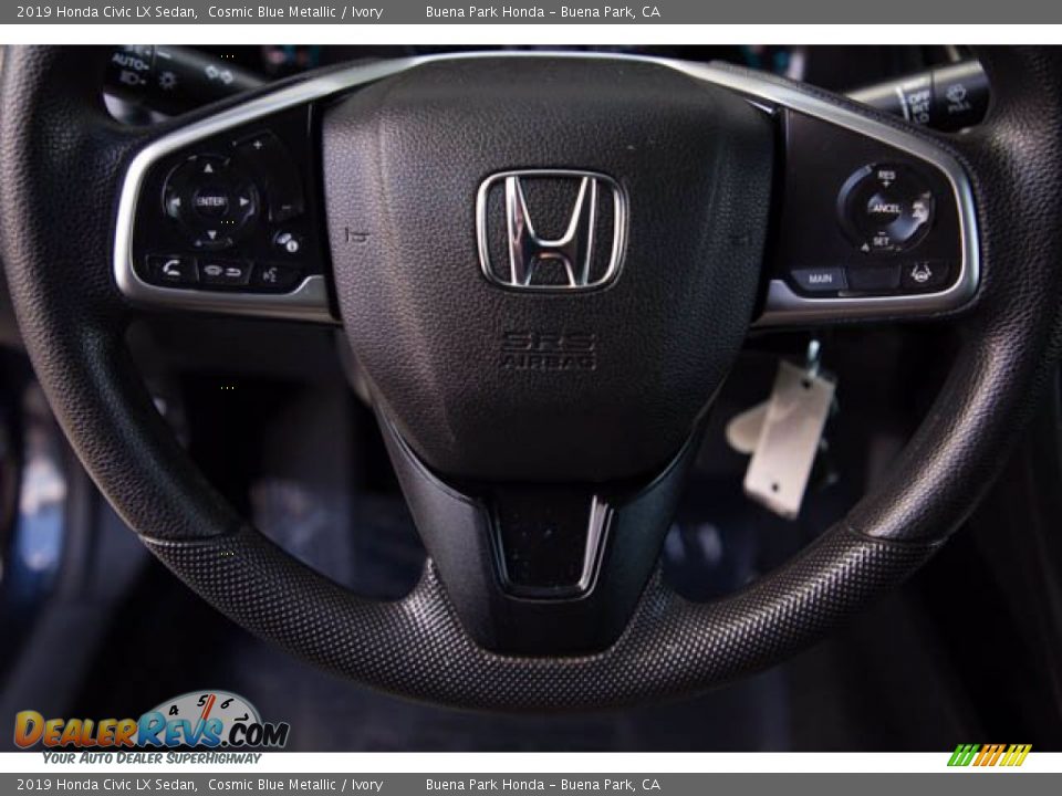 2019 Honda Civic LX Sedan Cosmic Blue Metallic / Ivory Photo #15