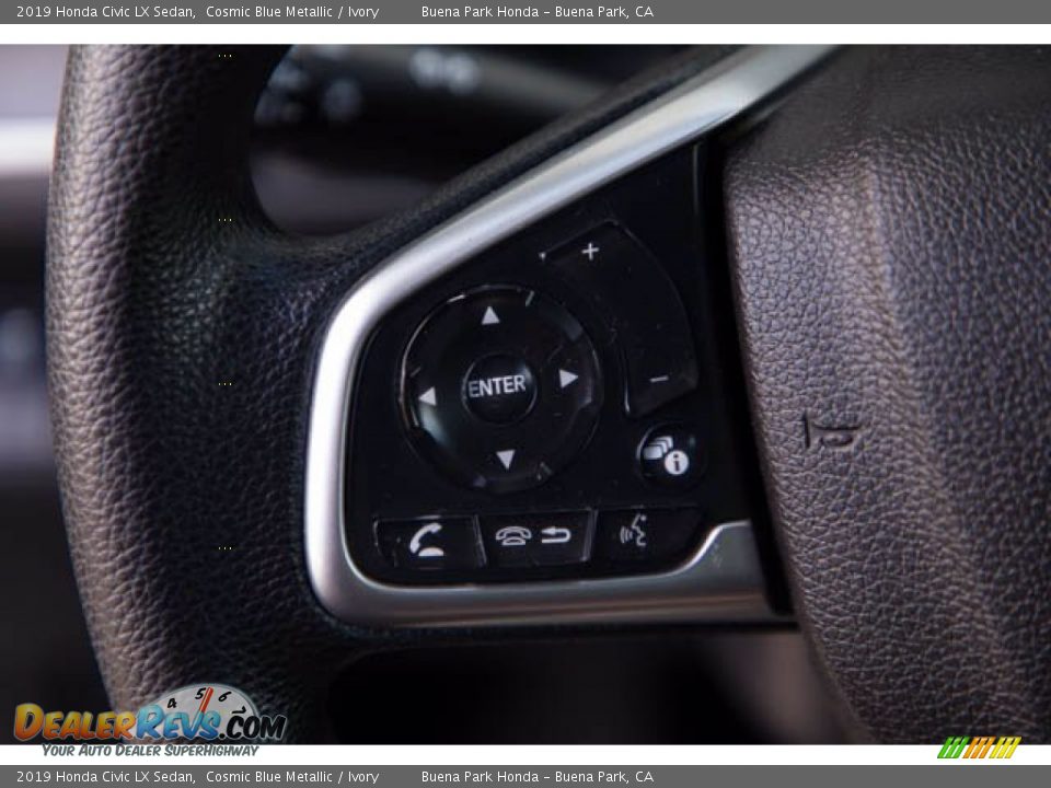 2019 Honda Civic LX Sedan Cosmic Blue Metallic / Ivory Photo #16