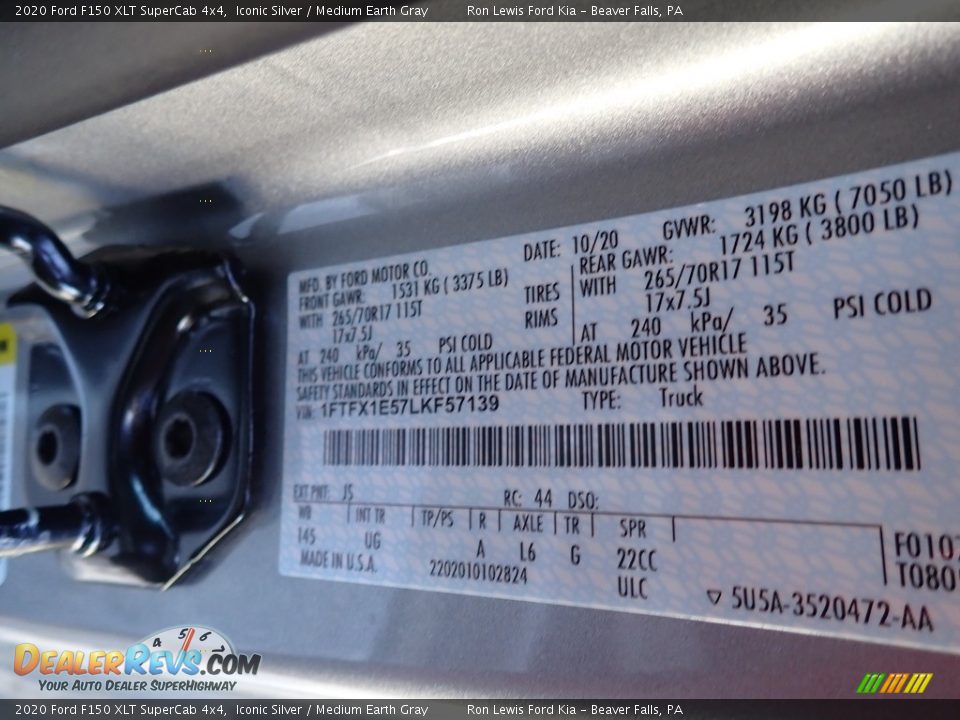 2020 Ford F150 XLT SuperCab 4x4 Iconic Silver / Medium Earth Gray Photo #10