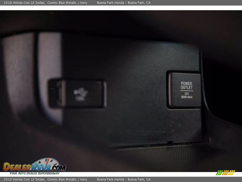 2019 Honda Civic LX Sedan Cosmic Blue Metallic / Ivory Photo #18