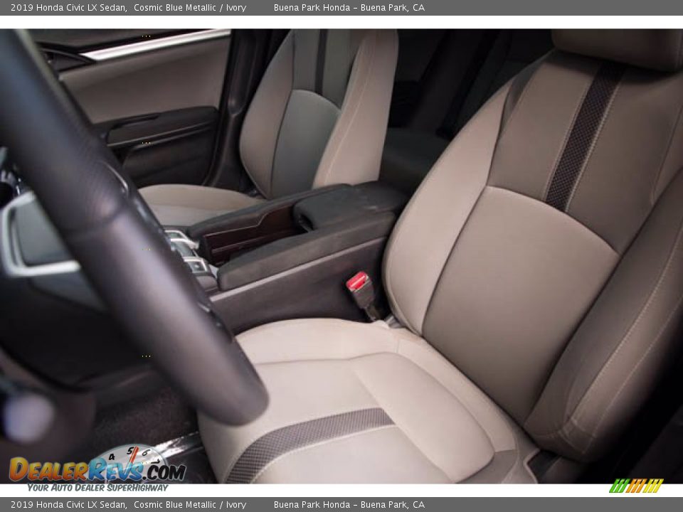 2019 Honda Civic LX Sedan Cosmic Blue Metallic / Ivory Photo #19