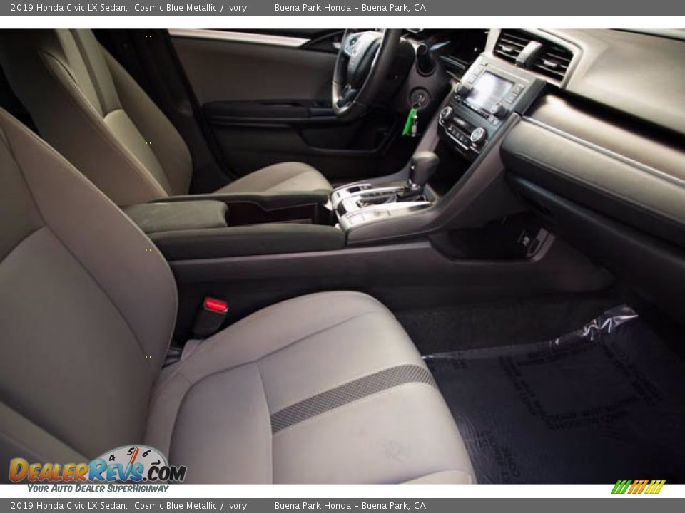 2019 Honda Civic LX Sedan Cosmic Blue Metallic / Ivory Photo #24