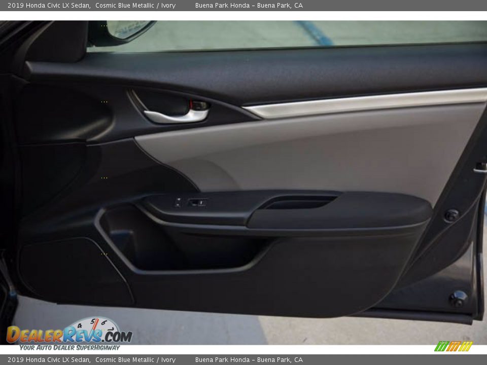 2019 Honda Civic LX Sedan Cosmic Blue Metallic / Ivory Photo #33