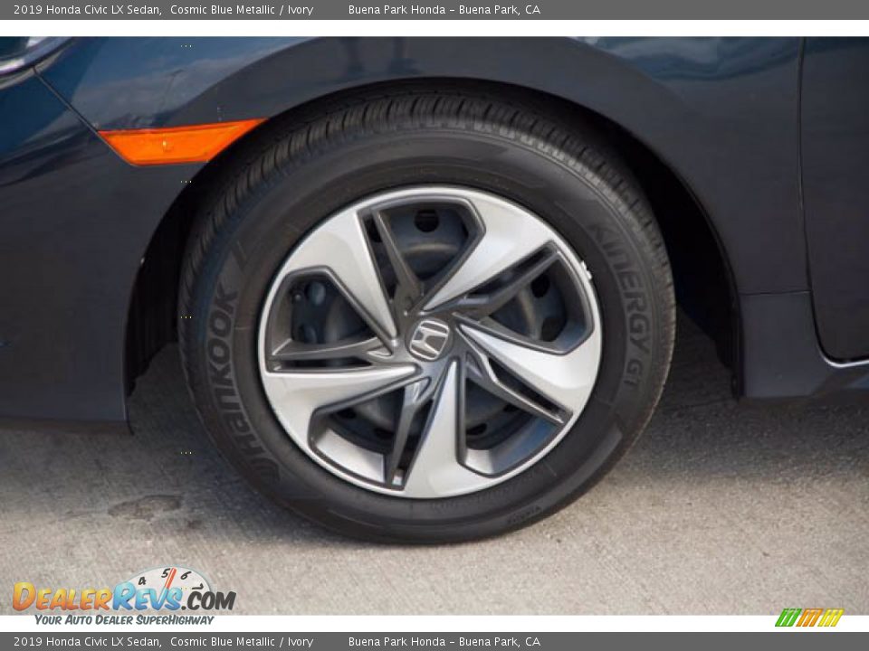 2019 Honda Civic LX Sedan Cosmic Blue Metallic / Ivory Photo #35