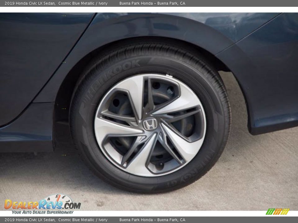2019 Honda Civic LX Sedan Cosmic Blue Metallic / Ivory Photo #36