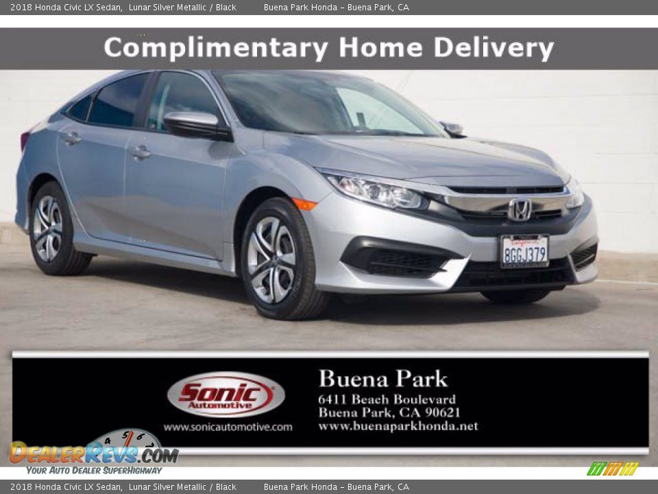 2018 Honda Civic LX Sedan Lunar Silver Metallic / Black Photo #1