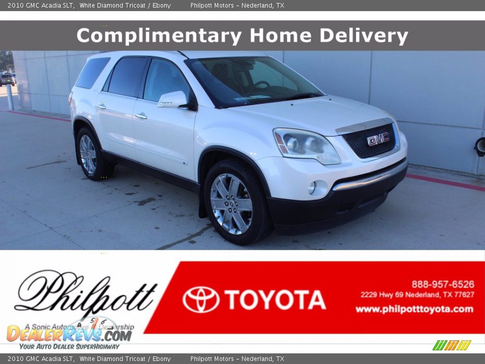 2010 GMC Acadia SLT White Diamond Tricoat / Ebony Photo #1