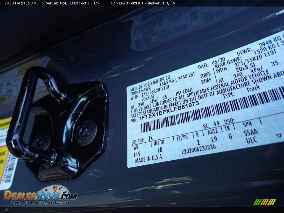 Ford Color Code JX Lead Foot