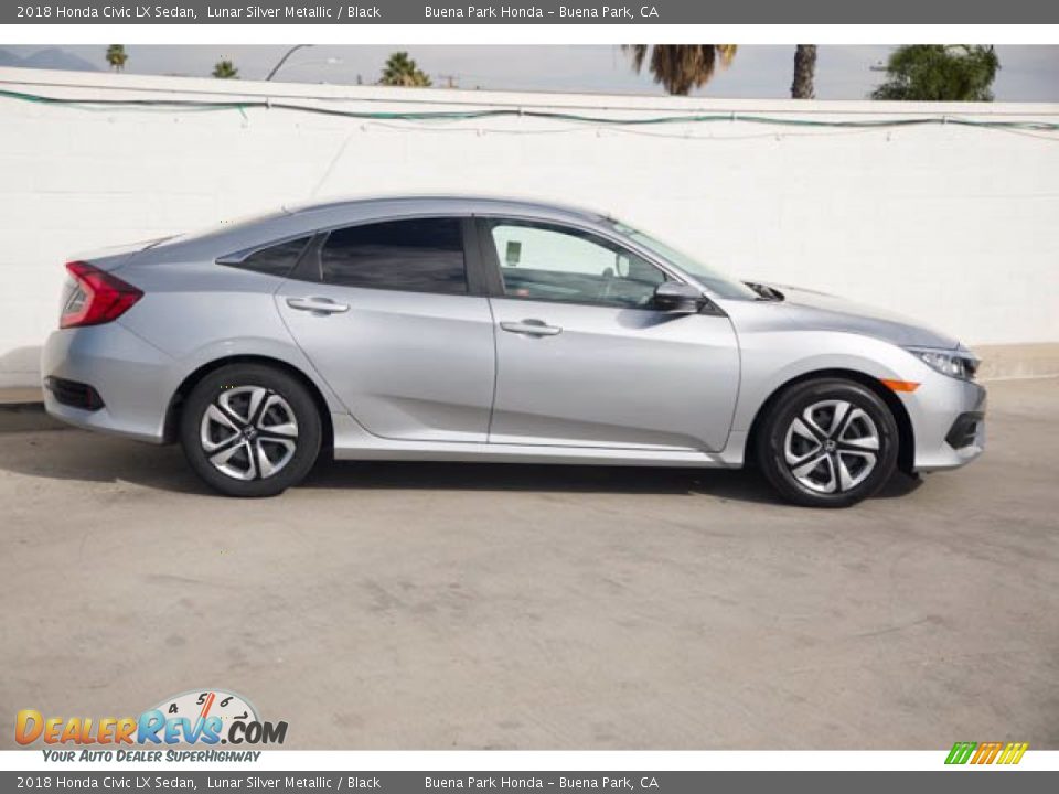 2018 Honda Civic LX Sedan Lunar Silver Metallic / Black Photo #14