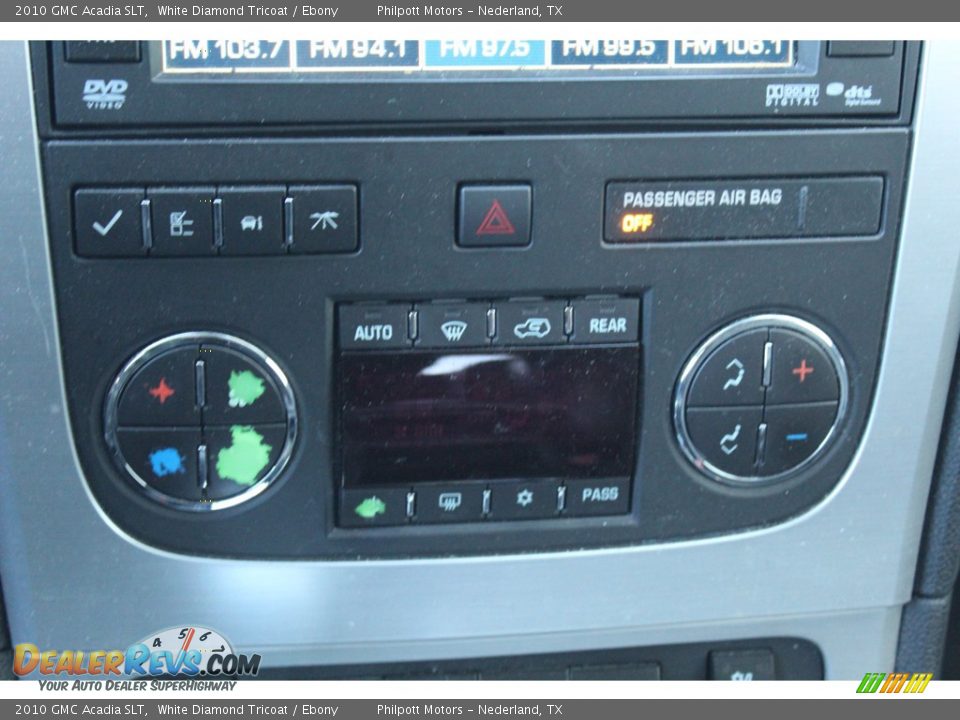 2010 GMC Acadia SLT White Diamond Tricoat / Ebony Photo #15