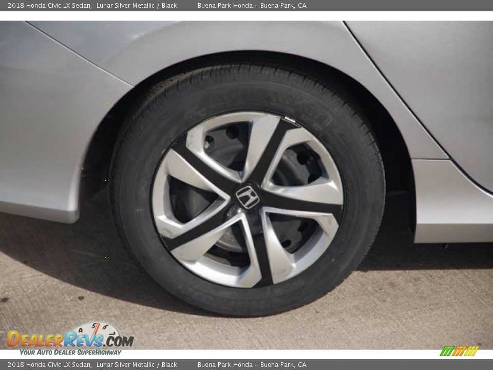 2018 Honda Civic LX Sedan Lunar Silver Metallic / Black Photo #35