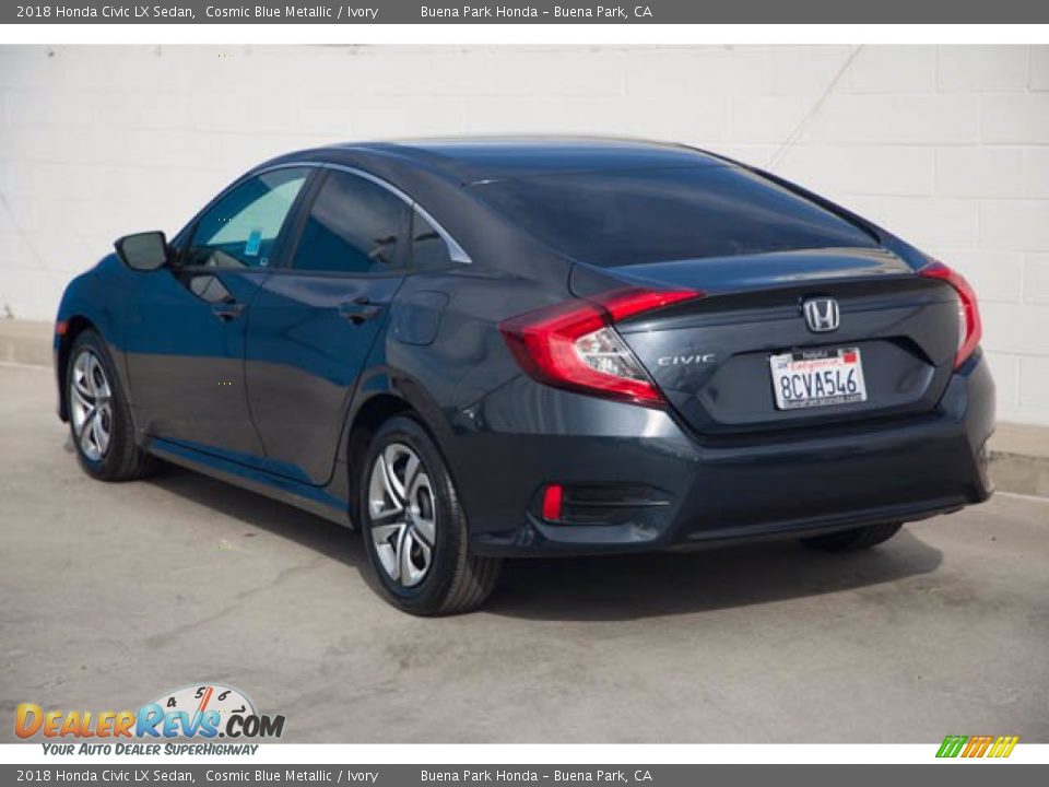 2018 Honda Civic LX Sedan Cosmic Blue Metallic / Ivory Photo #2