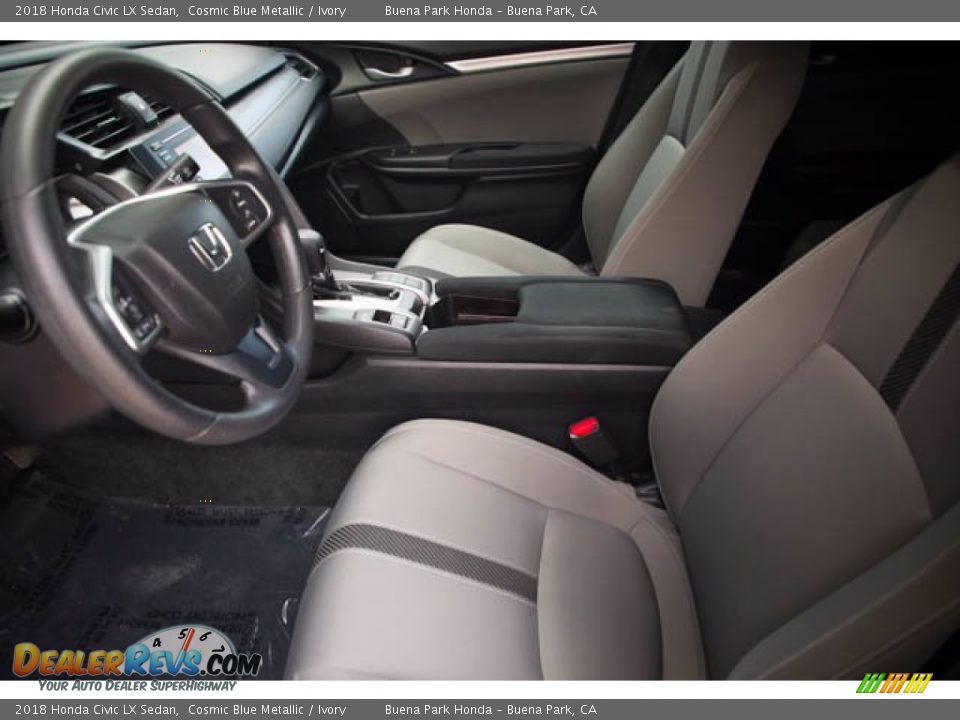 2018 Honda Civic LX Sedan Cosmic Blue Metallic / Ivory Photo #3