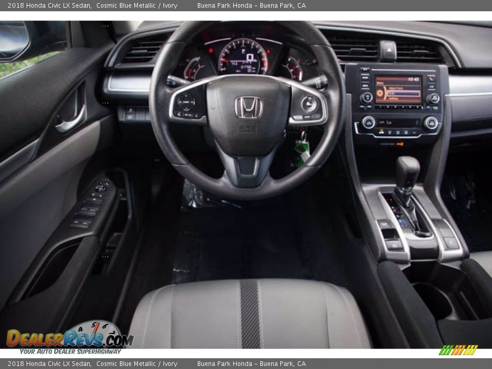 2018 Honda Civic LX Sedan Cosmic Blue Metallic / Ivory Photo #5