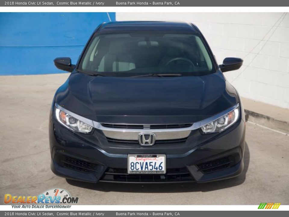 2018 Honda Civic LX Sedan Cosmic Blue Metallic / Ivory Photo #7
