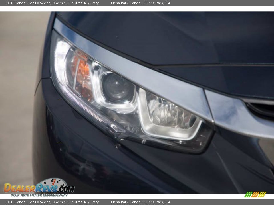 2018 Honda Civic LX Sedan Cosmic Blue Metallic / Ivory Photo #8