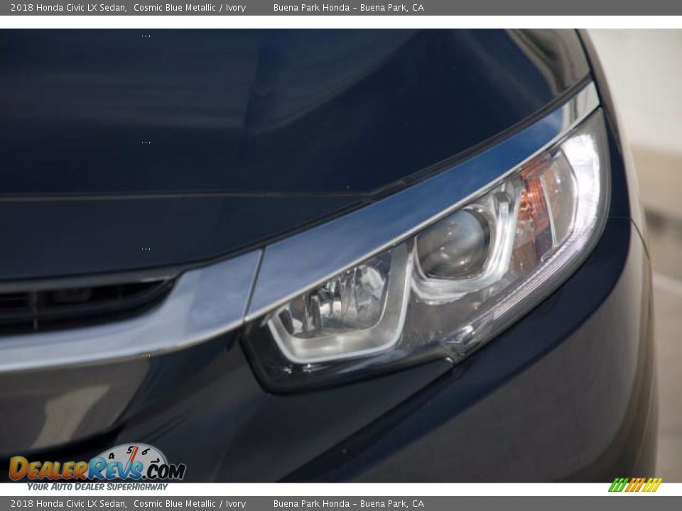2018 Honda Civic LX Sedan Cosmic Blue Metallic / Ivory Photo #9