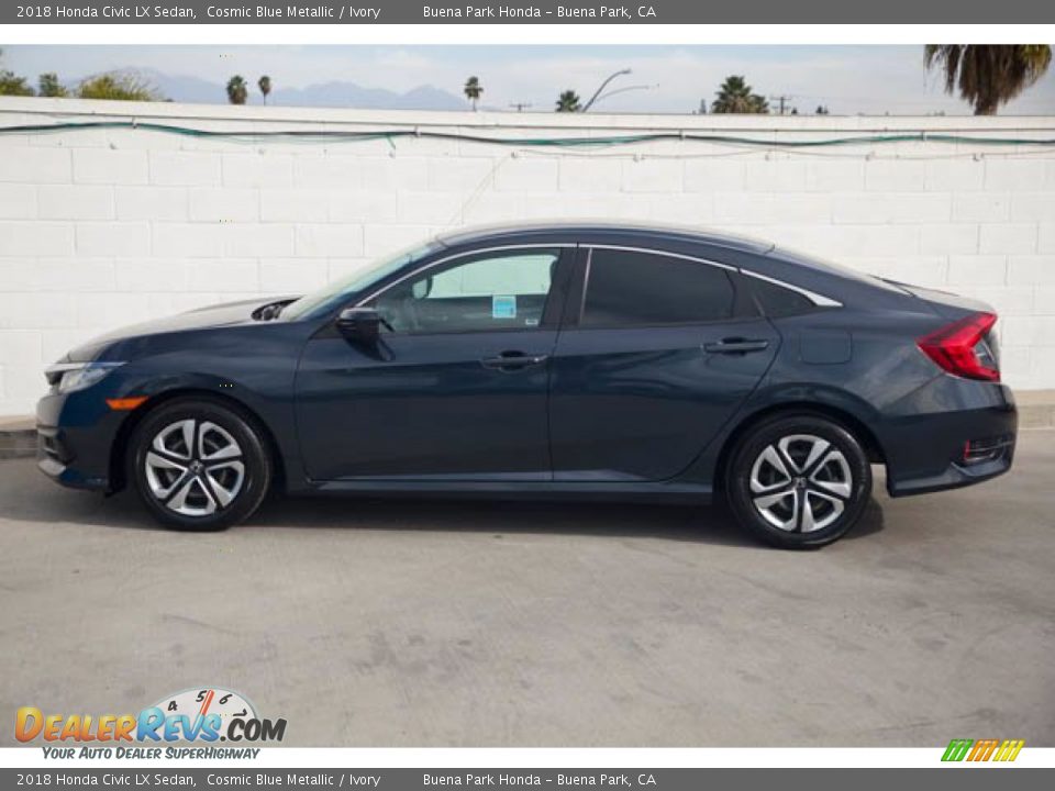 2018 Honda Civic LX Sedan Cosmic Blue Metallic / Ivory Photo #10