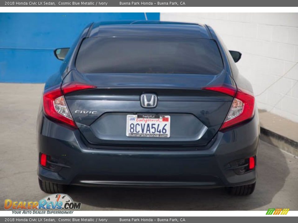 2018 Honda Civic LX Sedan Cosmic Blue Metallic / Ivory Photo #11