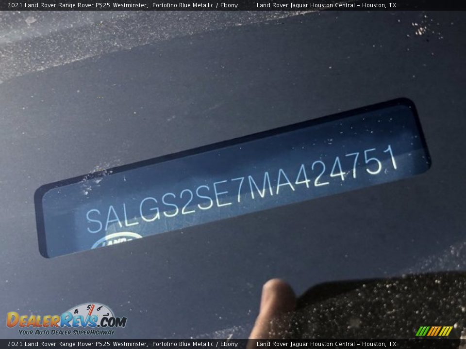 2021 Land Rover Range Rover P525 Westminster Portofino Blue Metallic / Ebony Photo #36
