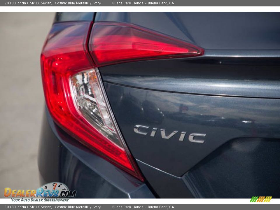 2018 Honda Civic LX Sedan Cosmic Blue Metallic / Ivory Photo #12