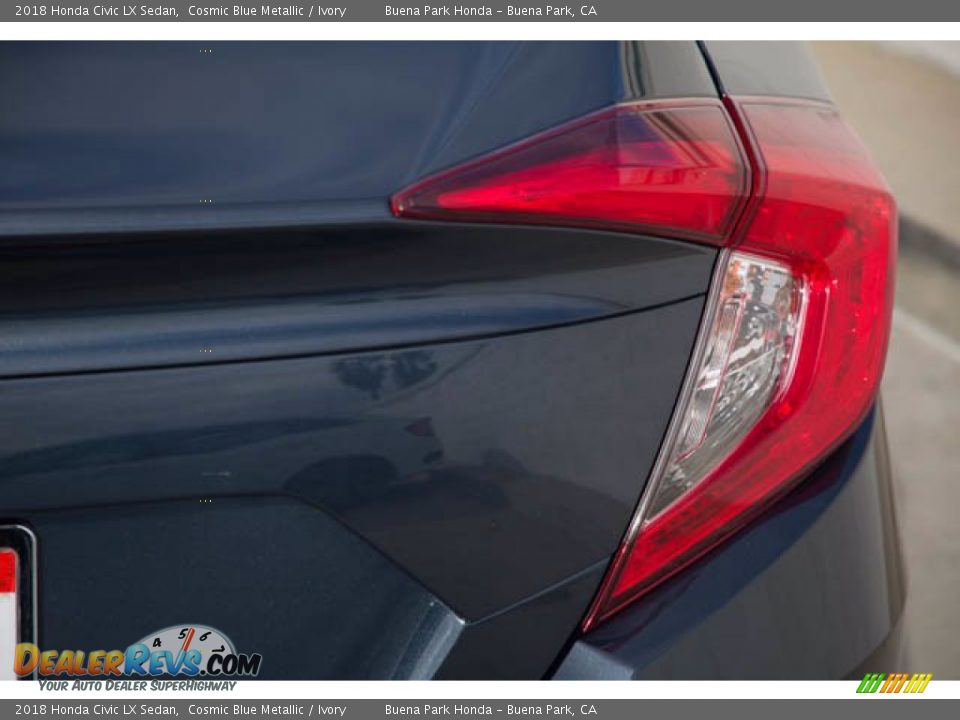 2018 Honda Civic LX Sedan Cosmic Blue Metallic / Ivory Photo #13