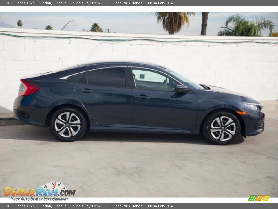 2018 Honda Civic LX Sedan Cosmic Blue Metallic / Ivory Photo #14