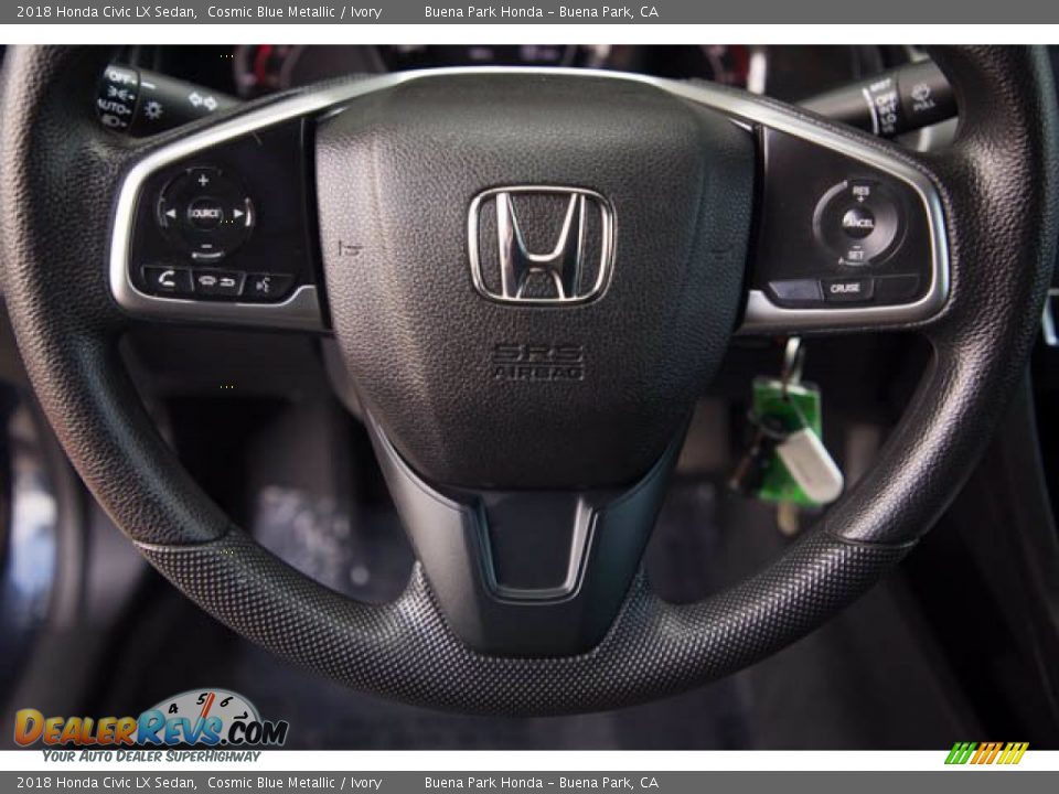 2018 Honda Civic LX Sedan Cosmic Blue Metallic / Ivory Photo #15