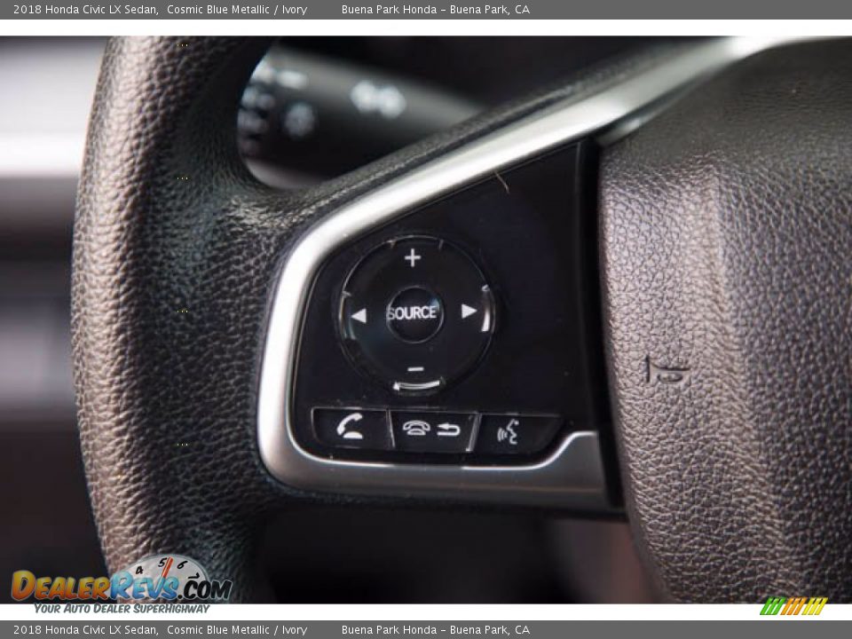 2018 Honda Civic LX Sedan Cosmic Blue Metallic / Ivory Photo #16