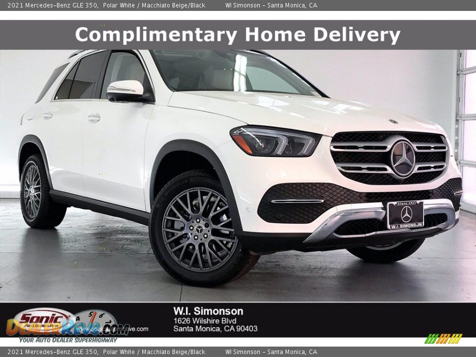 2021 Mercedes-Benz GLE 350 Polar White / Macchiato Beige/Black Photo #1