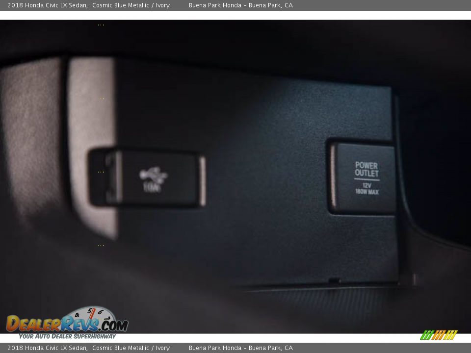 2018 Honda Civic LX Sedan Cosmic Blue Metallic / Ivory Photo #18