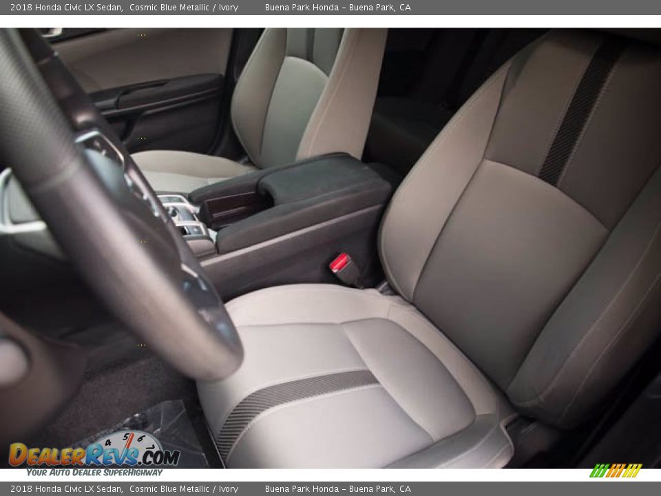 2018 Honda Civic LX Sedan Cosmic Blue Metallic / Ivory Photo #19