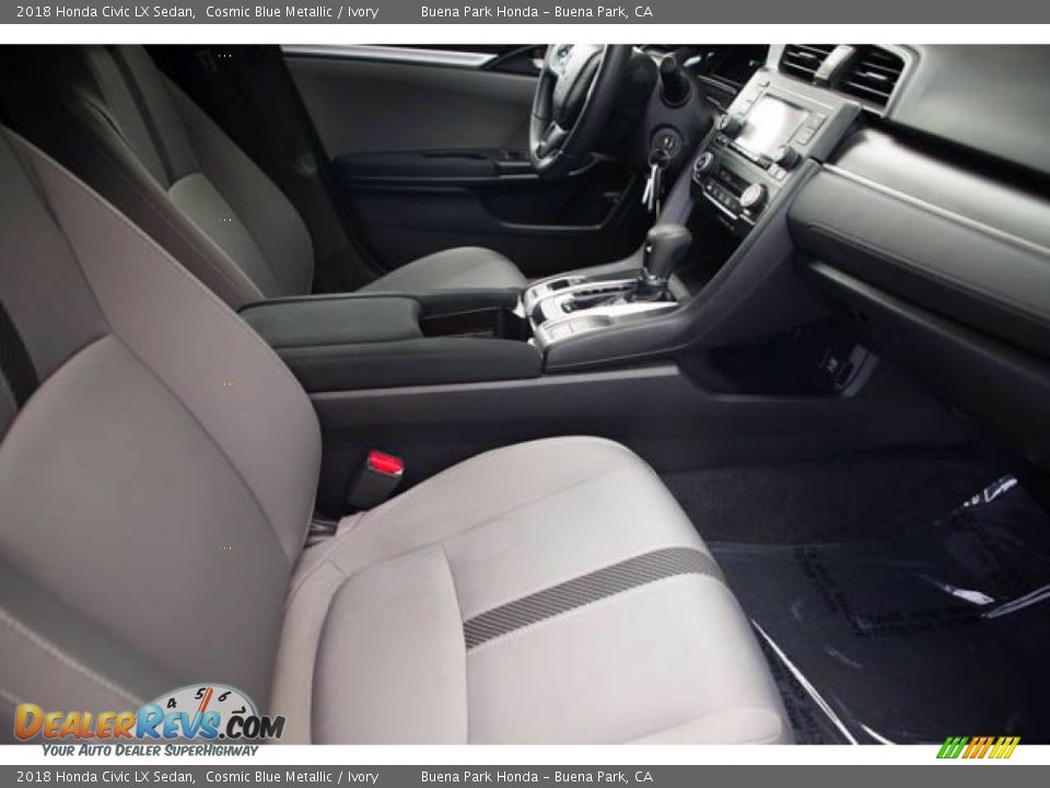 2018 Honda Civic LX Sedan Cosmic Blue Metallic / Ivory Photo #24