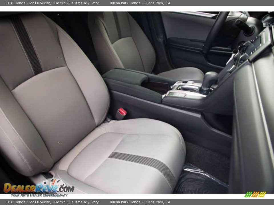 2018 Honda Civic LX Sedan Cosmic Blue Metallic / Ivory Photo #25