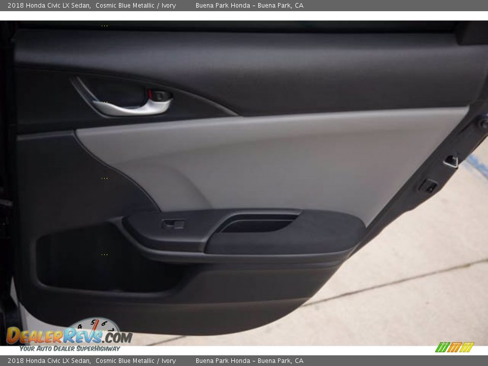 2018 Honda Civic LX Sedan Cosmic Blue Metallic / Ivory Photo #32