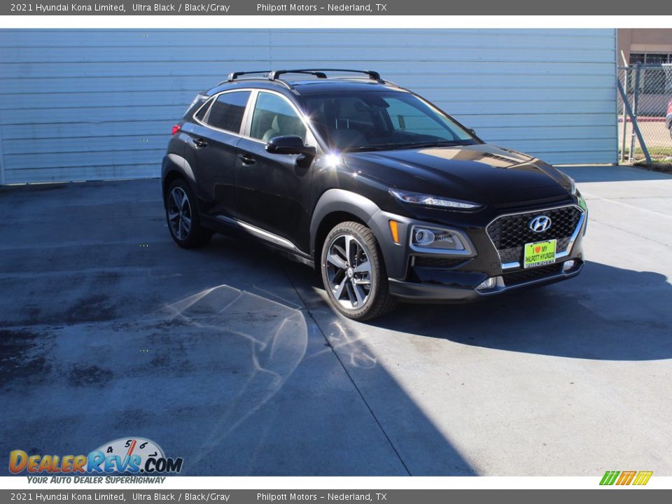 2021 Hyundai Kona Limited Ultra Black / Black/Gray Photo #2