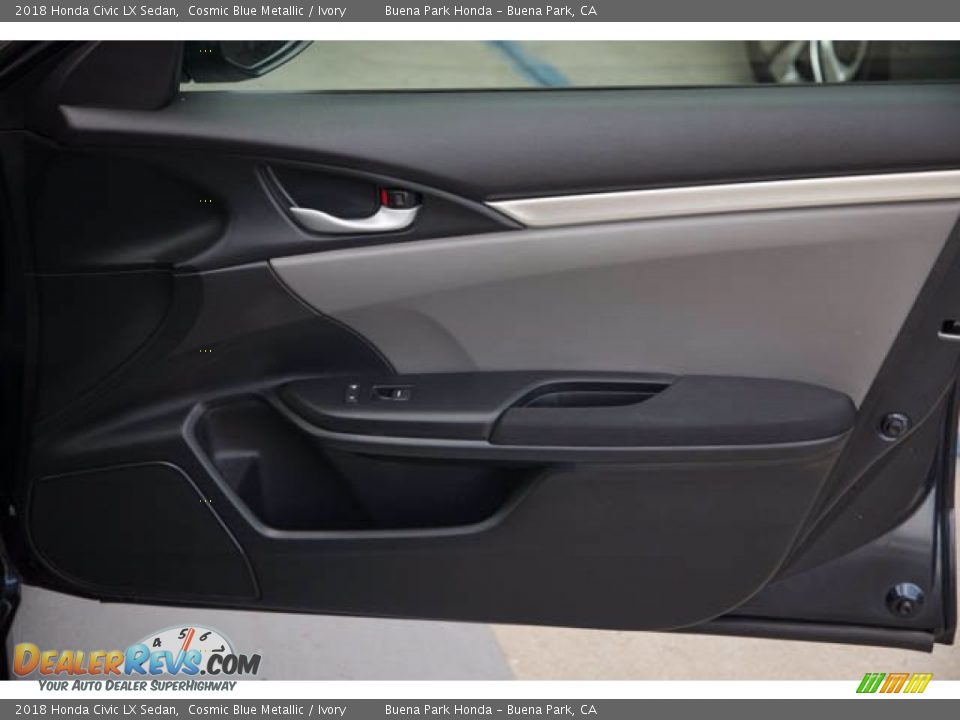 2018 Honda Civic LX Sedan Cosmic Blue Metallic / Ivory Photo #33