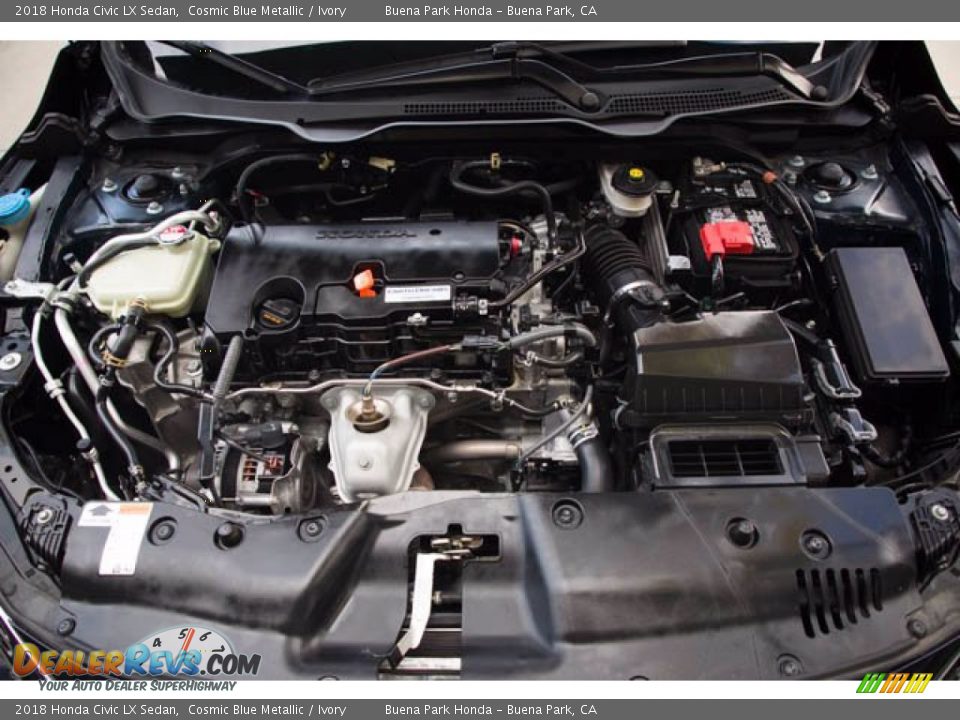 2018 Honda Civic LX Sedan Cosmic Blue Metallic / Ivory Photo #34