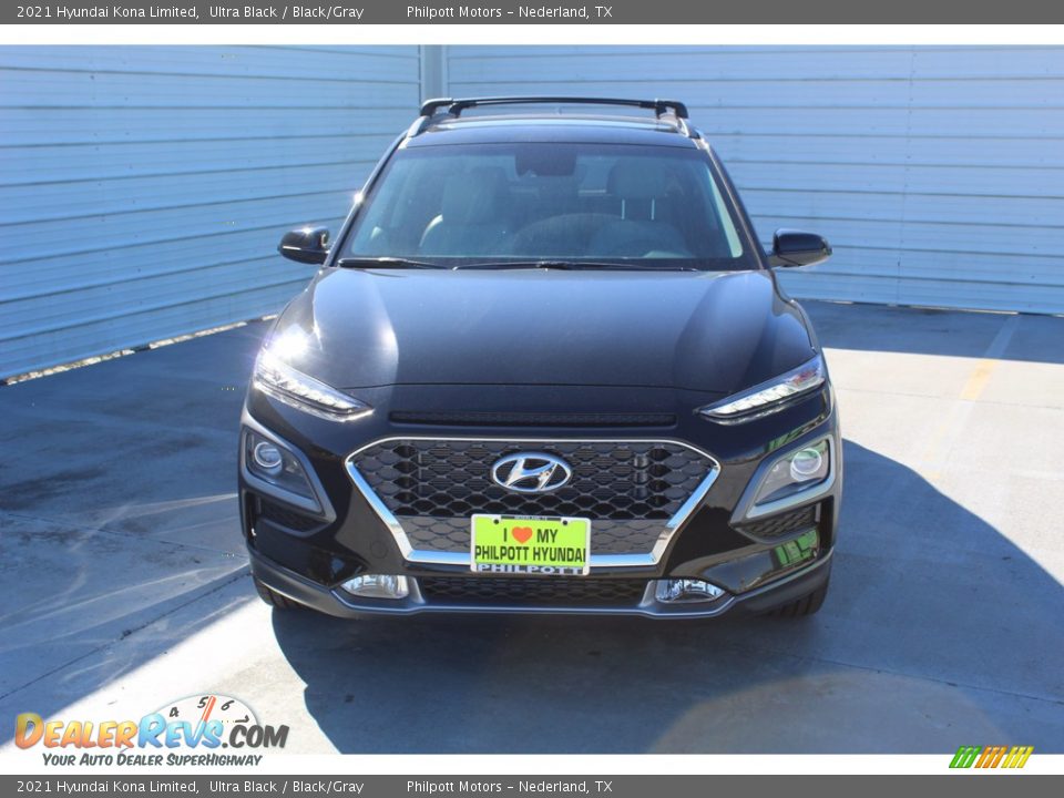 2021 Hyundai Kona Limited Ultra Black / Black/Gray Photo #3
