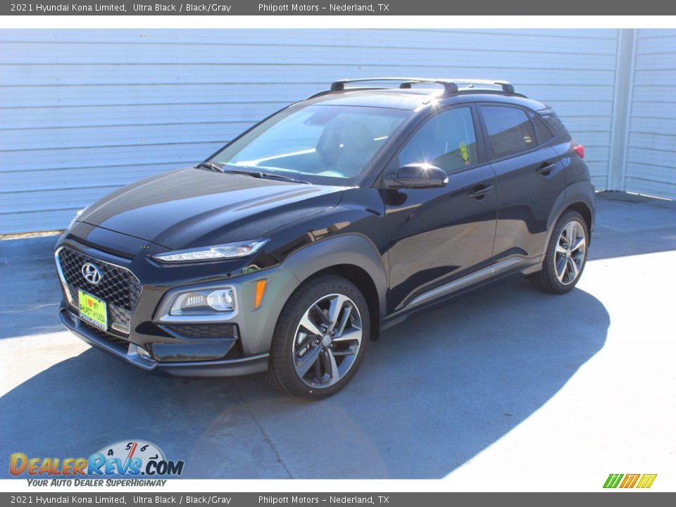 2021 Hyundai Kona Limited Ultra Black / Black/Gray Photo #4