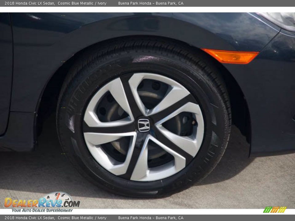 2018 Honda Civic LX Sedan Cosmic Blue Metallic / Ivory Photo #36