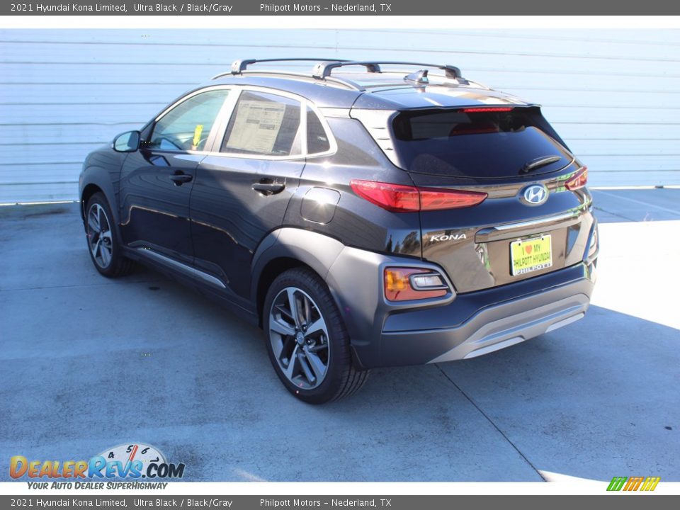 2021 Hyundai Kona Limited Ultra Black / Black/Gray Photo #6
