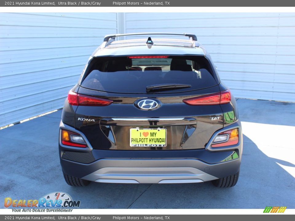 2021 Hyundai Kona Limited Ultra Black / Black/Gray Photo #7