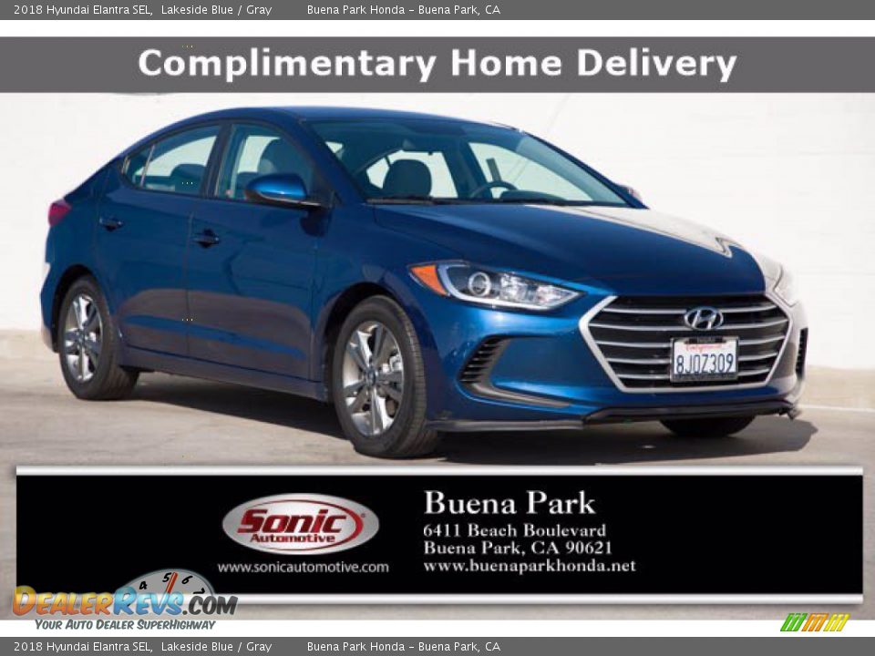 2018 Hyundai Elantra SEL Lakeside Blue / Gray Photo #1