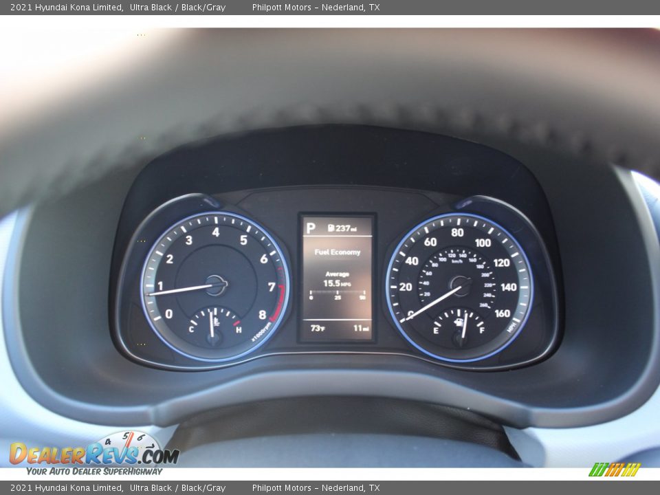 2021 Hyundai Kona Limited Ultra Black / Black/Gray Photo #13