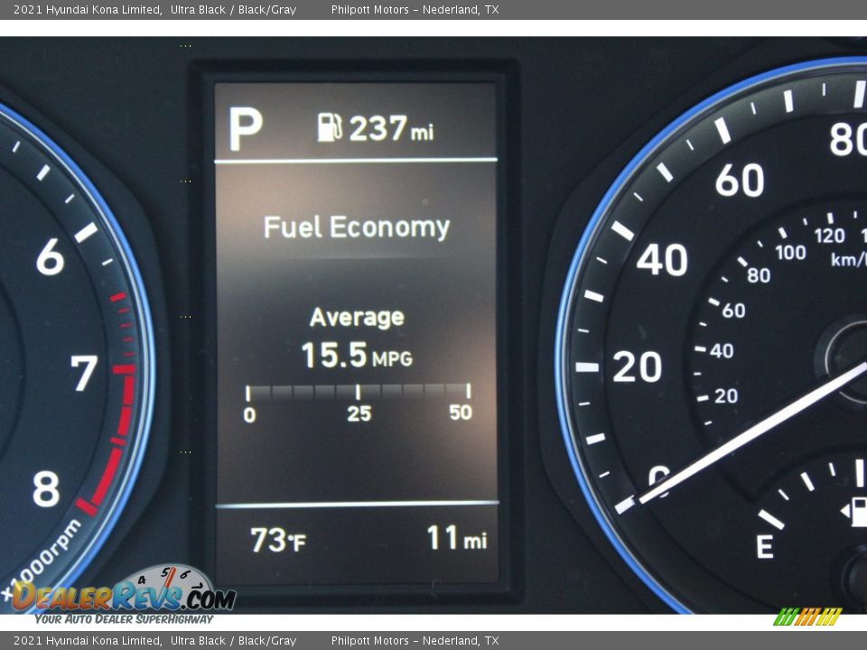 2021 Hyundai Kona Limited Ultra Black / Black/Gray Photo #14